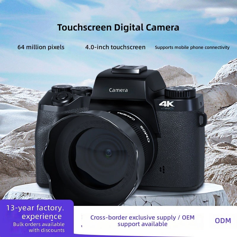 Cross-Border Exclusive 4K HD Dual-Camera Digital Camera with 4-inch Touchscreen, Retro Style for Students - Image 1