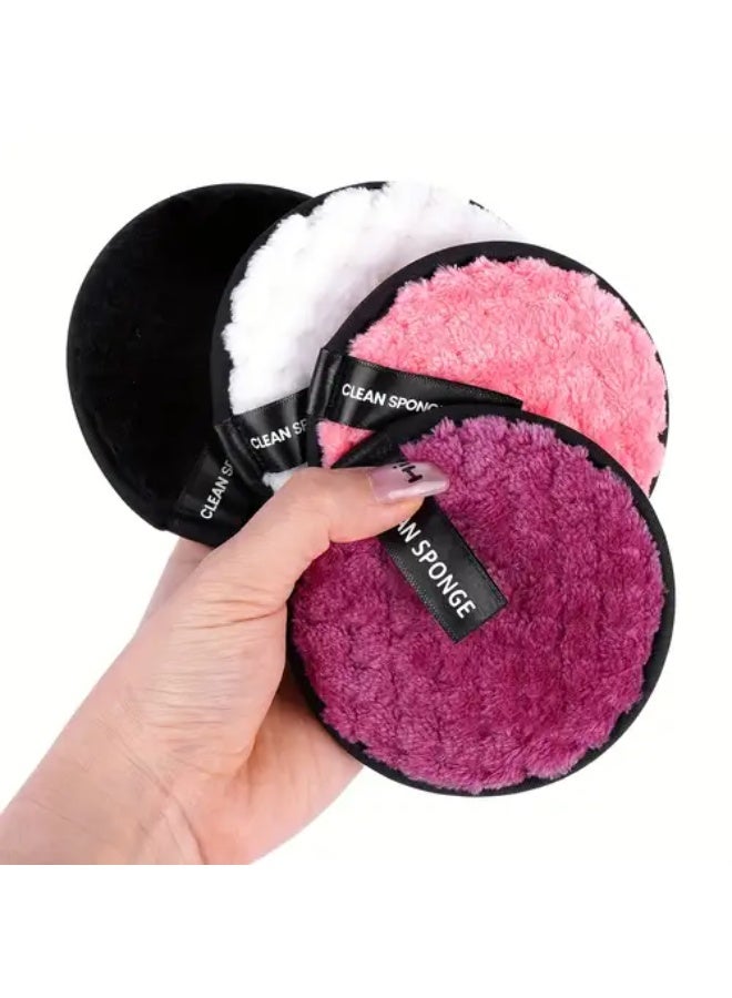 اسفنجة إزالة المكياج، اسفنجة تنظيف قطنية قابلة لإعادة الاستخدام، اسفنجة ناعمة وطبيعية لتنظيف الوجه (متعددة الألوان)، قطعة واحدة - Image 3