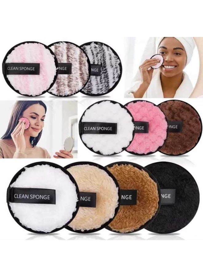 اسفنجة إزالة المكياج، اسفنجة تنظيف قطنية قابلة لإعادة الاستخدام، اسفنجة ناعمة وطبيعية لتنظيف الوجه (متعددة الألوان)، قطعة واحدة - Image 2