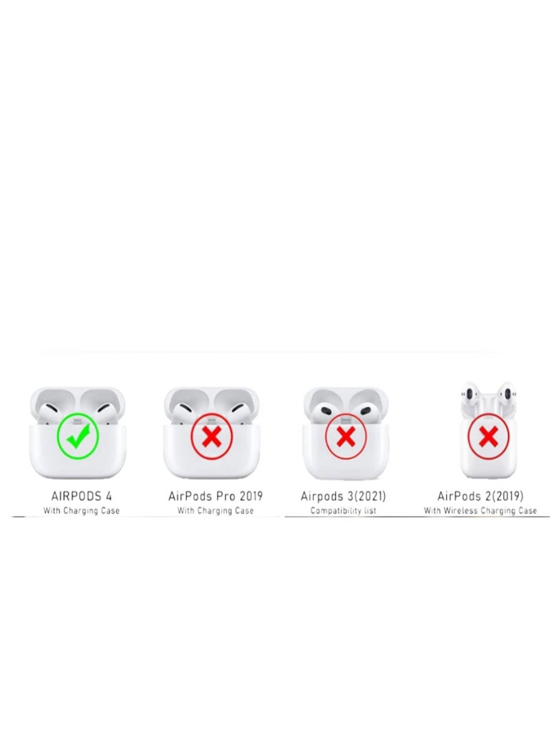 Oldzhan Soft Silicone Protective Case Cover for AirPods 4 with Cleaner Kit and Keychain(Purple) - Image 4