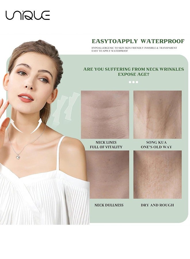 يونيك 10 قطع أشرطة رفع الرقبة ، ملصقات رفع الرقبة الفورية غير مرئية ، شرائط تصحيح فورية لإنقاذ الرقبة غير مرئية مضادة للتجاعيد رقعة الرقبة رفع وثبات جلد الرقبة (شفاف) - Image 5