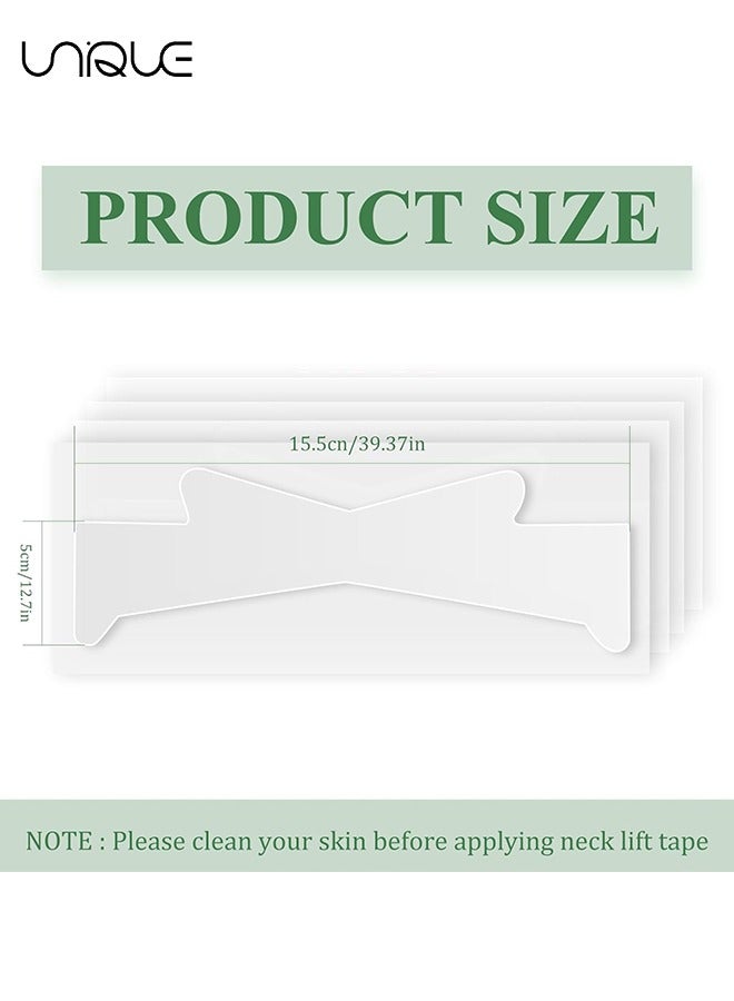 يونيك 10 قطع أشرطة رفع الرقبة ، ملصقات رفع الرقبة الفورية غير مرئية ، شرائط تصحيح فورية لإنقاذ الرقبة غير مرئية مضادة للتجاعيد رقعة الرقبة رفع وثبات جلد الرقبة (شفاف) - Image 2