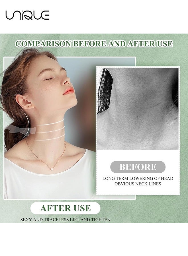 يونيك 10 قطع أشرطة رفع الرقبة ، ملصقات رفع الرقبة الفورية غير مرئية ، شرائط تصحيح فورية لإنقاذ الرقبة غير مرئية مضادة للتجاعيد رقعة الرقبة رفع وثبات جلد الرقبة (شفاف) - Image 4