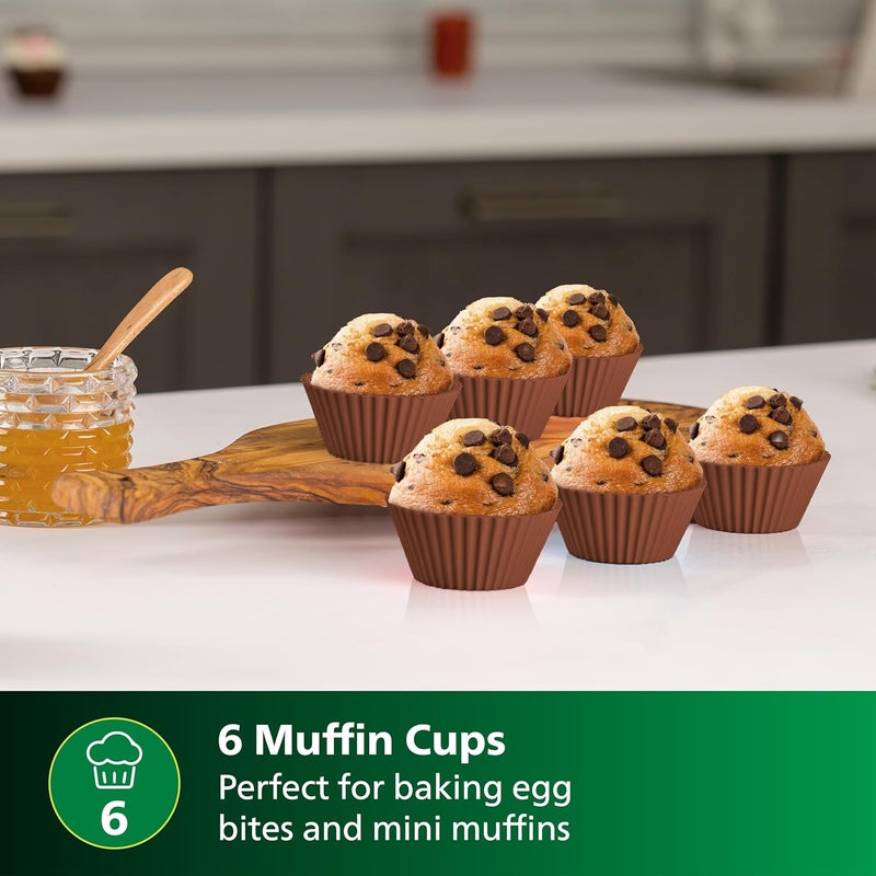 Philips طقم ملحقات الخبز الهوائي المنزلي مع صينية الخبز، أكواب المافن وقفازات اليد، HD9810/01، متوافق مع القلايات الهوائية الكبيرة - Image 4