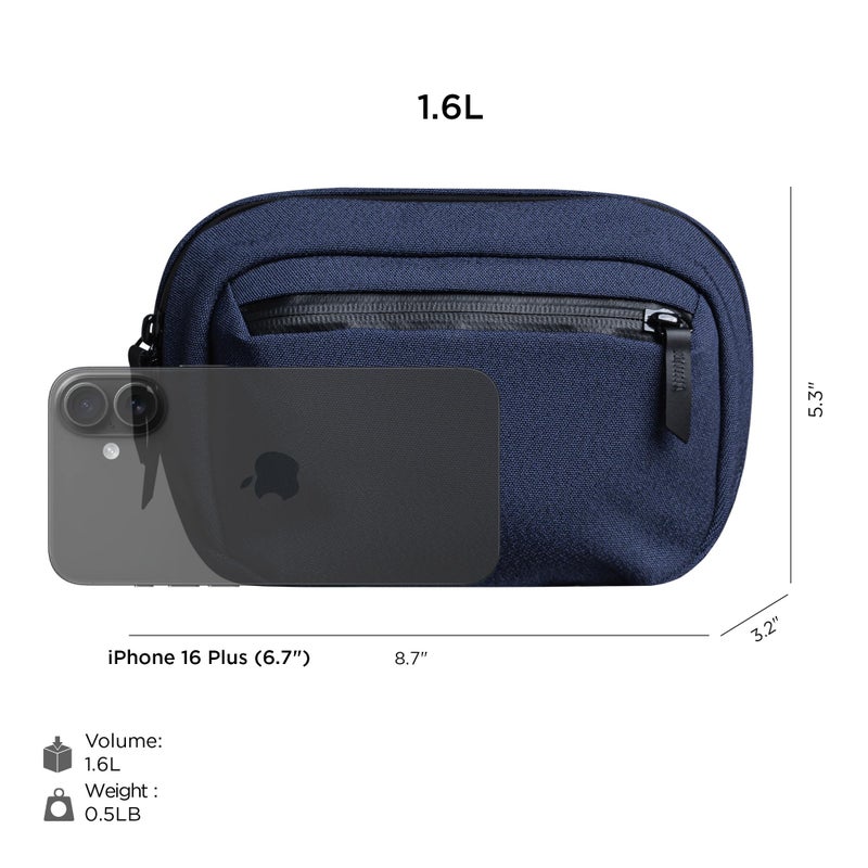 ALPAKA Go Sling Nano 1.6L Compact Camera Sling Bag for Men - Small EDC Crossbody Bag for Point & Shoot Cameras (Blue) - Image 4