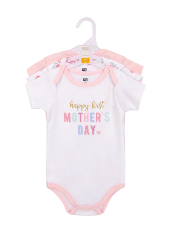 hudson baby Baby Bodysuit 3 Pieces Set Short Sleeve Mummys Girl, 9 - 12 Months - Image 2