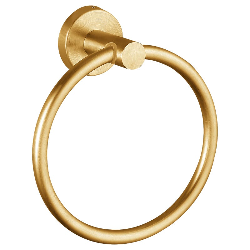Kinbrace Towel Ring, Bathroom Hardware Accessories, Wall-Mounted Towel Ring, Simple Round Stainless Steel Towel Rack, for Bathroom and Kitchen (Gold) - Image 1