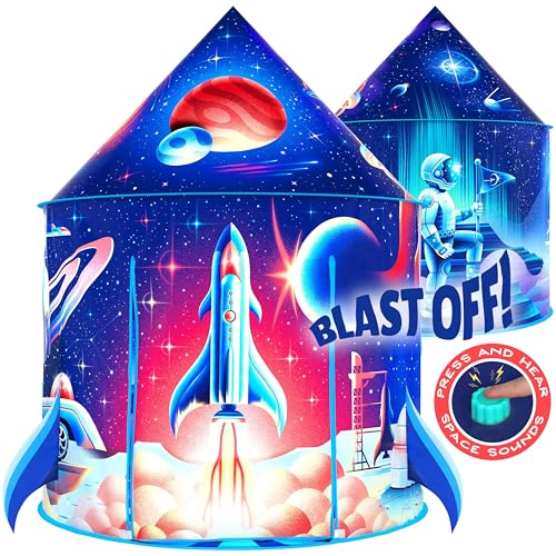 W&O WO Rocket Ship Play Tent with Blast Off Button  Ultimate Spaceship Tent with Captivating Space Sounds  Perfect for Indoor  Outdoor Adventures - Image 1