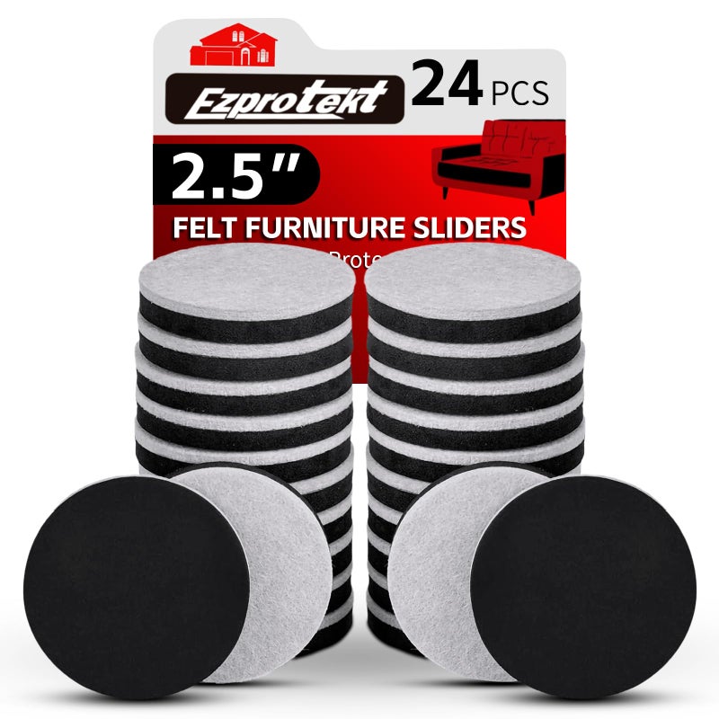 24 PCS 25 Felt Furniture Movers Sliders for Hardwood Floors Reusable Felt Furniture Moving Pads Sliders for Moving Heavy Sofa Couch Fridge Furniture Glides Easily and Quickly Beige Round