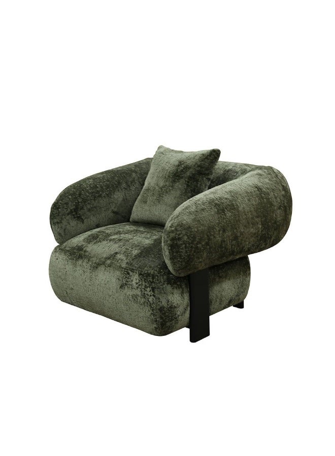 DANUBE HOME Trinity Fabric 1 Seater Sofa Armchair Modern Design Single Seater Accent Chair Comfortable Living Room Furniture L112Xw98Xh76Cm - Green  - Image 2