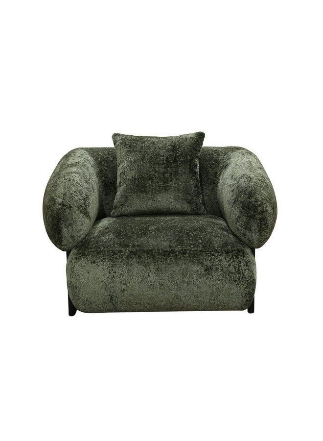 DANUBE HOME Trinity Fabric 1 Seater Sofa Armchair Modern Design Single Seater Accent Chair Comfortable Living Room Furniture L112Xw98Xh76Cm - Green  - Image 4