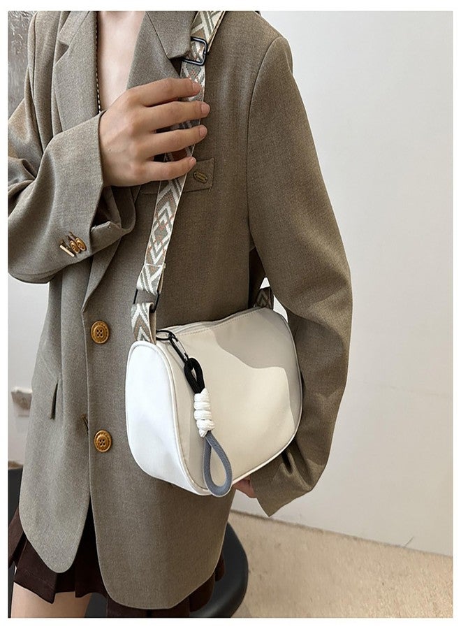 acdiac Small Crossbody Pack Bag For Woman Adjustable Strap Shoulder Bag With Zipper Closure Travel Shopping Messenger Bag (White-C) - Image 3