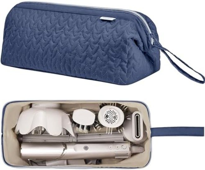 krofaue KarSyon Shark Flex Style Case for Dyson Airwrap Hair Dryer Brush Revlon Hair Tools Travel Bag Carrying Case Flat Curling Iron Organizer, Pink,  Portability - Image 1