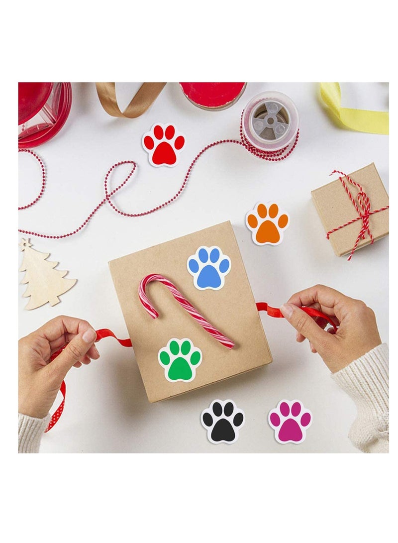 Excefore Paw Prints Stickers, 1 Inch/ 500 Stickers Colorful Self-Adhesive Labels Animal Shape Wall Decal, Paw Stickers Roll for Kids, Parties, Vets, Kennels and Mailing - Image 4