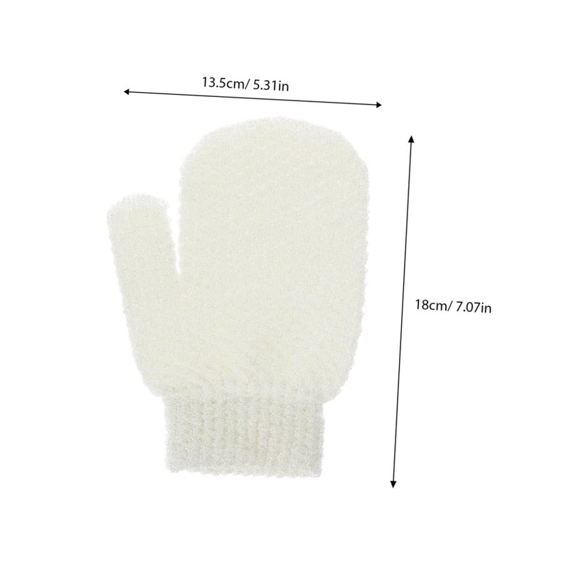 White Exfoliating Shower Mittens Soft Bath Gloves For Gentle Skin Scrubbing And Rich Foaming - Image 3