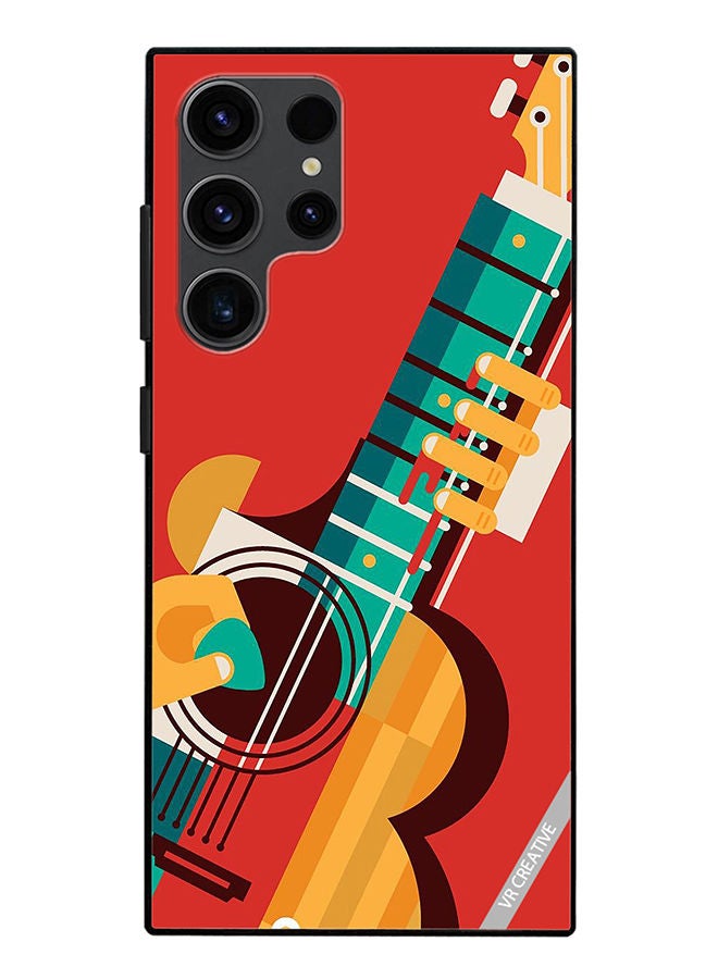 VR CREATIVE Protective Case Cover For Samsung Galaxy S23 Ultra 5G Guitar Design Multicolour - Image 1