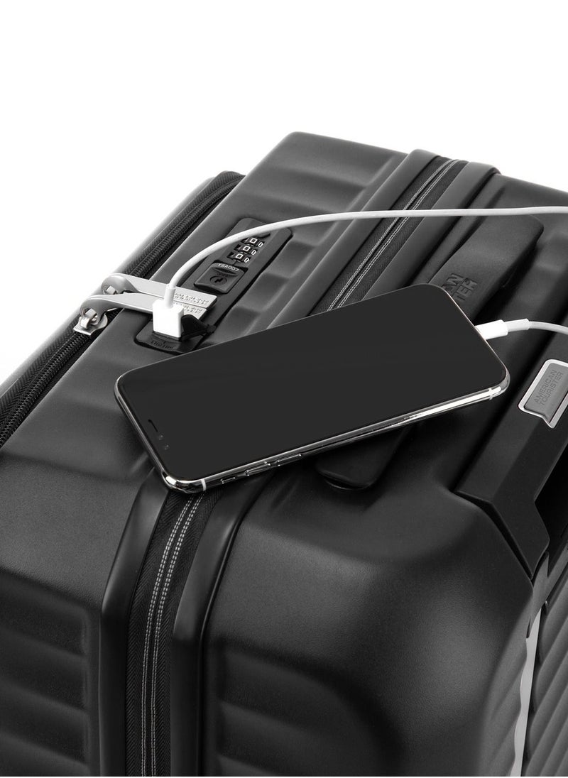 AMERICAN TOURISTER FRONTEC HARD SPINNER 54CM  EXPENDABLE  TSA JET BLACK  - Image 3