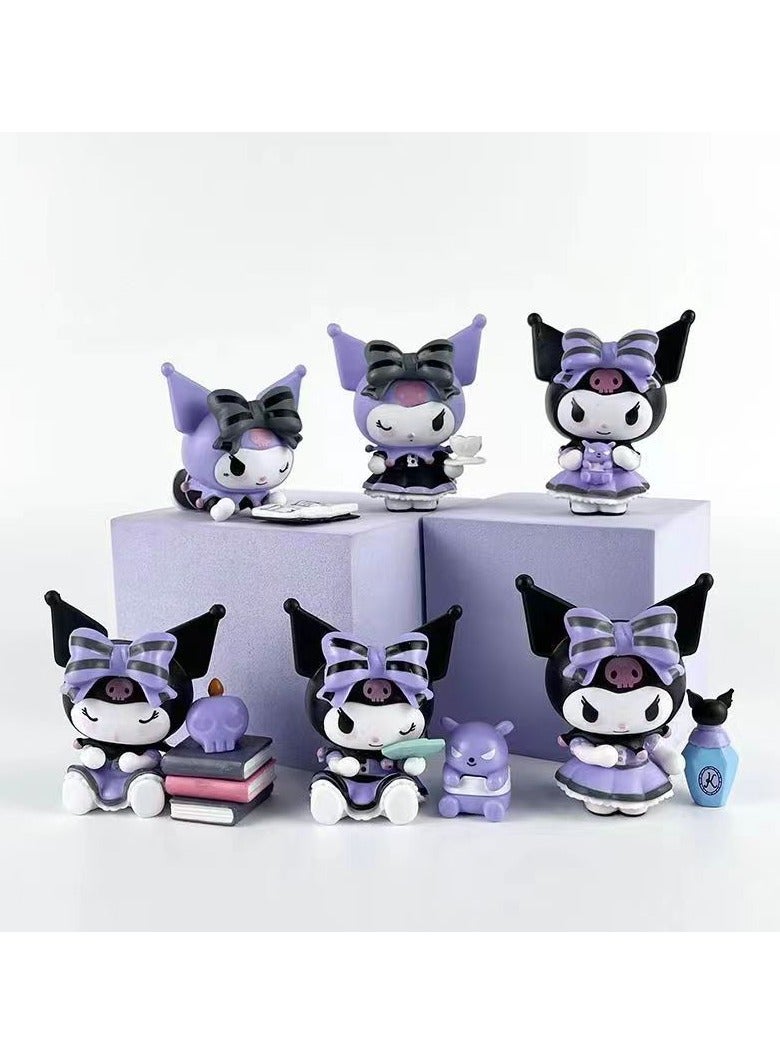 Sanrio 6-Piece Sanrio Kuromi Action Figure Cartoon Figure Toy Collection Set Suitable for Car and Table Decoration - Image 1