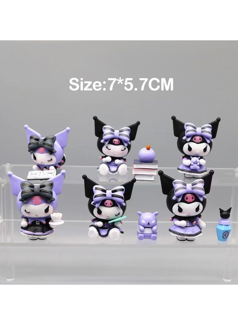 Sanrio 6-Piece Sanrio Kuromi Action Figure Cartoon Figure Toy Collection Set Suitable for Car and Table Decoration - Image 2