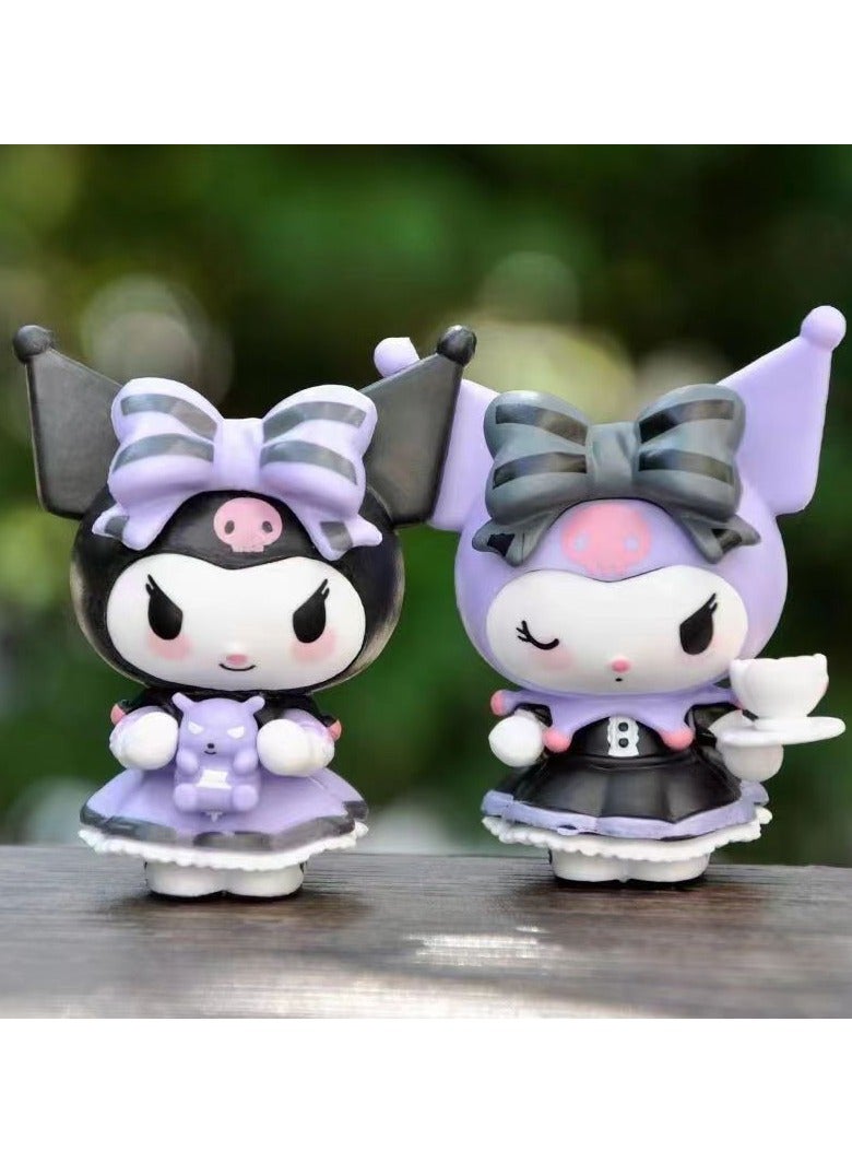 Sanrio 6-Piece Sanrio Kuromi Action Figure Cartoon Figure Toy Collection Set Suitable for Car and Table Decoration - Image 5