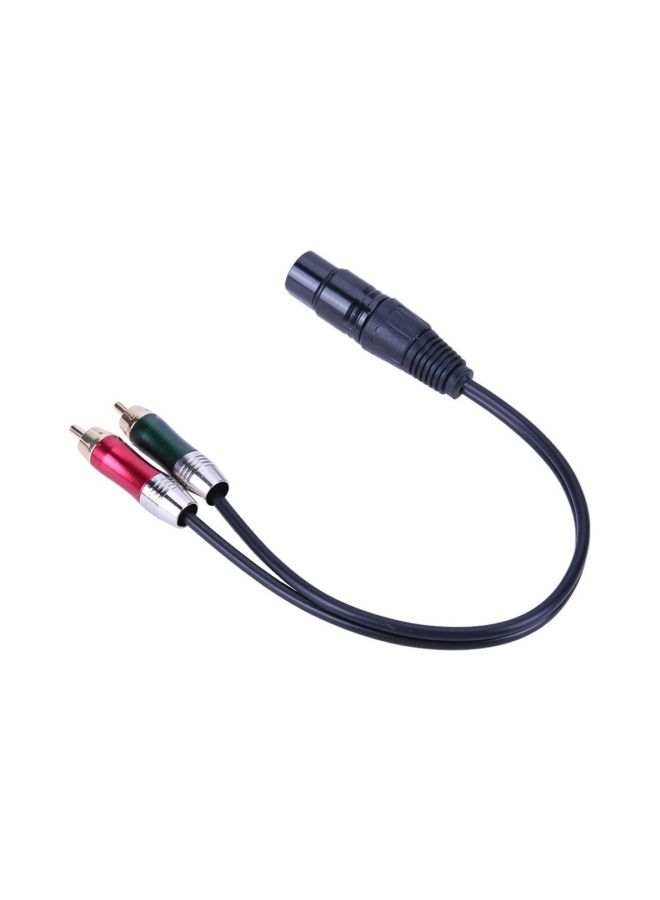 نيبمينينت كابل صوت وفيديو محول من موصلين XLR ذوي 3 أسنان ذكر وأنثى إلى مقبس دمج RCA مضخم للصوت أسود/فضي - Image 3