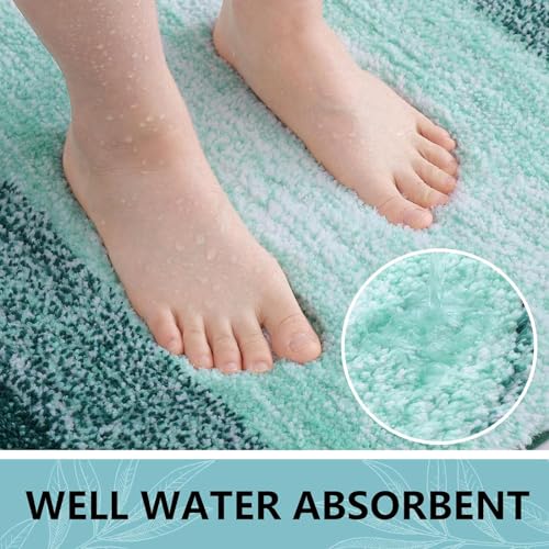 Arotive Bathroom Rugs Sets 2 Piece, Shaggy Soft and Absorbent Microfiber Bath Rugs, Non-Slip, Machine Washable Dry Bath Mats for Bathroom, 30x20 and 24x16, Dark Green - Image 3