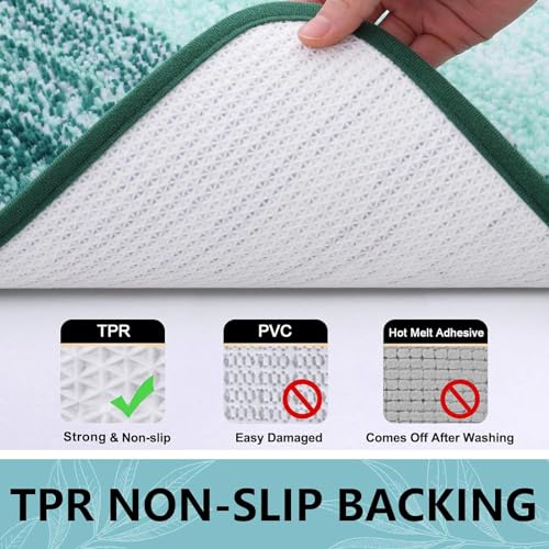 Arotive Bathroom Rugs Sets 2 Piece, Shaggy Soft and Absorbent Microfiber Bath Rugs, Non-Slip, Machine Washable Dry Bath Mats for Bathroom, 30x20 and 24x16, Dark Green - Image 5