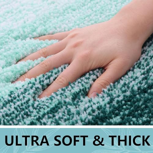 Arotive Bathroom Rugs Sets 2 Piece, Shaggy Soft and Absorbent Microfiber Bath Rugs, Non-Slip, Machine Washable Dry Bath Mats for Bathroom, 30x20 and 24x16, Dark Green - Image 4