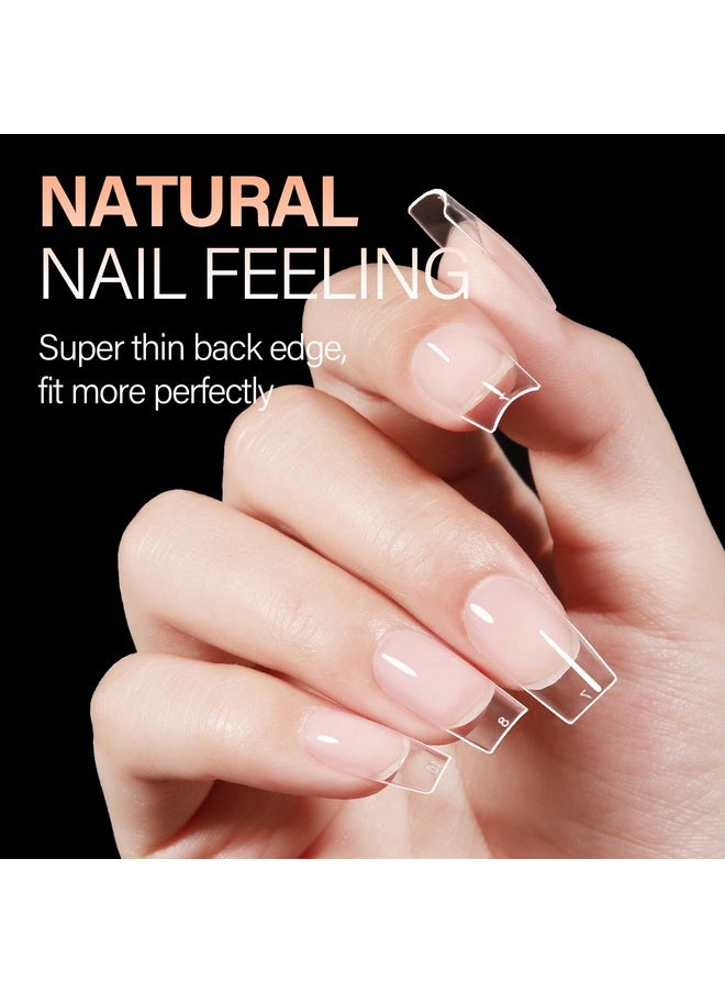 AILLSA - AILLSA Short Square Nails Clear Gel Nail Tips False Full Cover Soft Nail Tips for DIY Home Salon Gift, Preshaped Gelly Press on Fake Nail Tips for Nail Extension 216PCS 12 Sizes - Image 1
