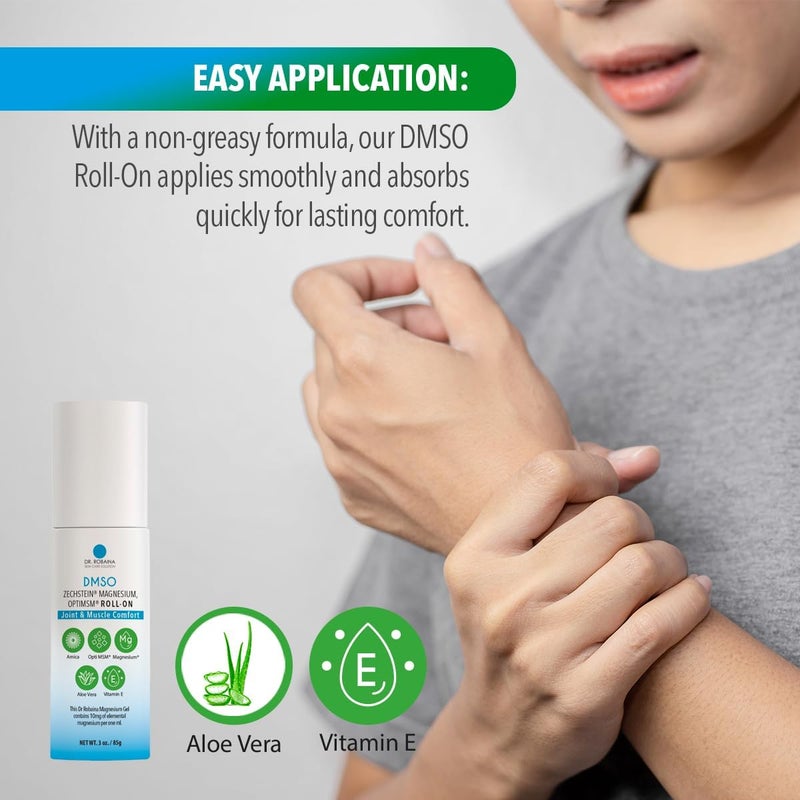 Dr Robaina DMSO RollOn  QuickAbsorbing Skin Care with Arnica Magnesium Aloe Vera and Vitamin E  NonGreasy Formula for Muscle  Joint Comfort  Made in The USA  3 oz - Image 4
