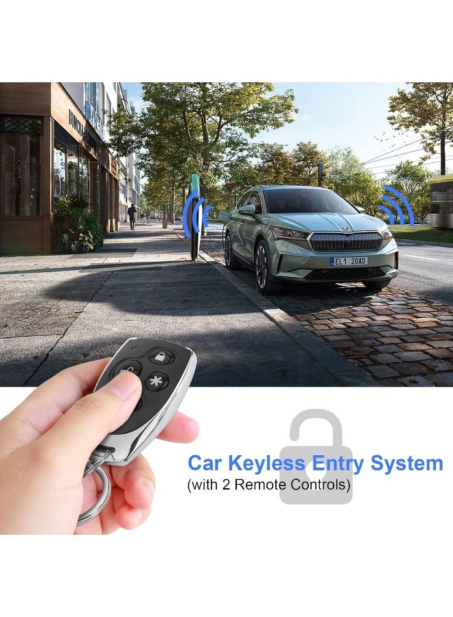 Estink Car Alarm Security System, Universal Anti-Theft Device Car Alarm Security Protection System Car Keyless Entry System with 2 Remote Controls Car Horn Siren Alarm, DC12V ±3V - Image 2