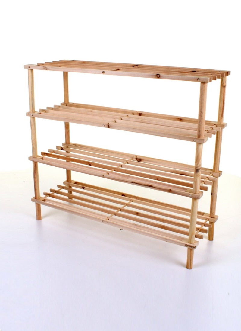 Generic - 4 Tier Storage Shoes Rack Wooden Shoe Rack Bedroom or Hallway - Image 1