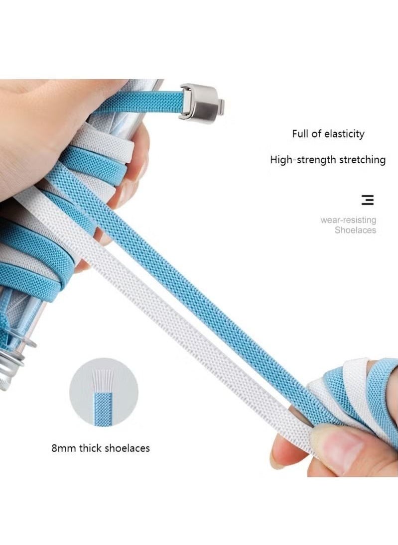 CLS - 3 Pairs of Sports Shoelaces Press Lock Shoelaces No Tie Shoe Laces Elastic Laces - Image 1