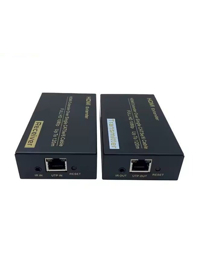 HDMI KVM HDMI Extender Over IP – 120M Full HD 1080P – USB Keyboard & Mouse Support – CAT6/CAT7 Cable – Durable Metal Housing – Plug & Play – Adapters Included  - Image 2