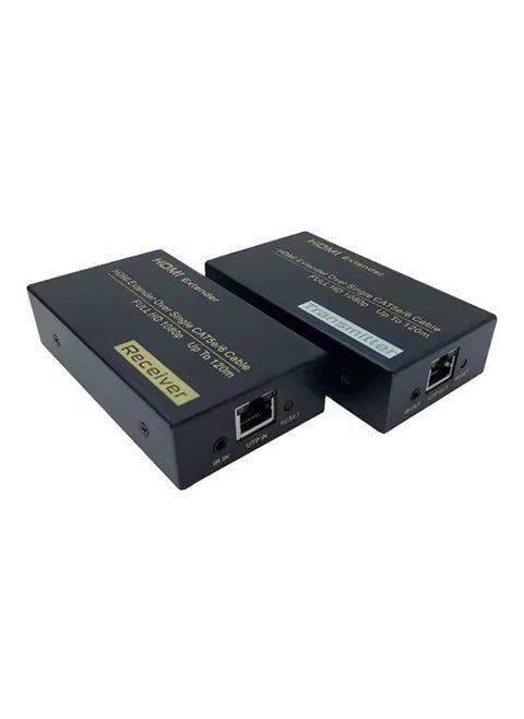 KVM HDMI Extender Over IP – 120M Full HD 1080P – USB Keyboard & Mouse Support – CAT6/CAT7 Cable – Durable Metal Housing – Plug & Play – Adapters Included