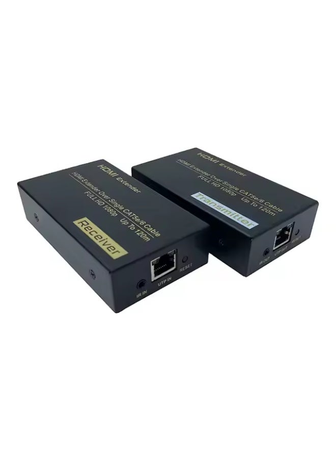 HDMI KVM HDMI Extender Over IP – 120M Full HD 1080P – USB Keyboard & Mouse Support – CAT6/CAT7 Cable – Durable Metal Housing – Plug & Play – Adapters Included  - Image 1