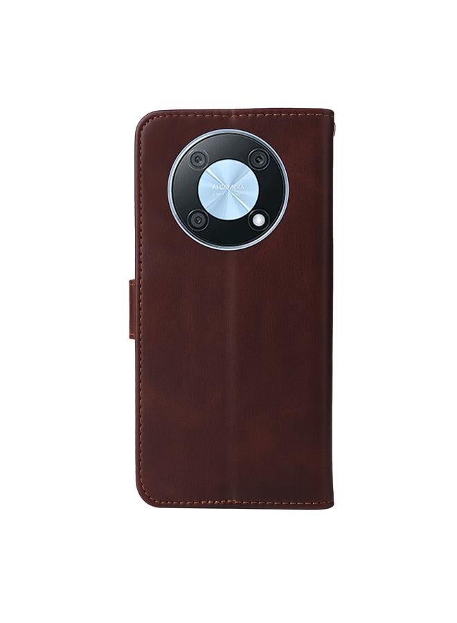 زبون جراب لهاتف Huawei nova Y90 / Enjoy 50 Pro جراب هاتف كلاسيكي من الجلد القابل للطي بنسيج جلد العجل - Image 3