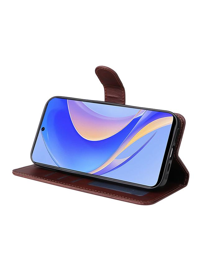 زبون جراب لهاتف Huawei nova Y90 / Enjoy 50 Pro جراب هاتف كلاسيكي من الجلد القابل للطي بنسيج جلد العجل - Image 5