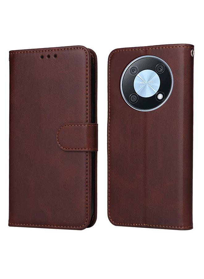 زبون جراب لهاتف Huawei nova Y90 / Enjoy 50 Pro جراب هاتف كلاسيكي من الجلد القابل للطي بنسيج جلد العجل - Image 1