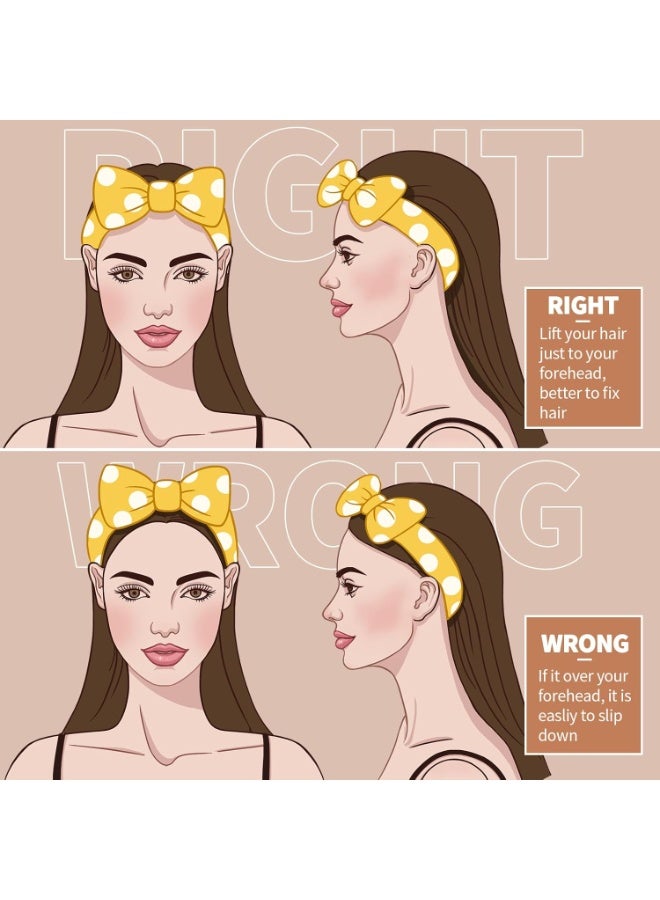 Teenitor 5pcs Makeup Headband with Removable Bow, Spa Headband for Washing Face for Teen Girls Women, Christmas Gifts Basket for Teens Girls Party, Skin Care Hairband - Image 5