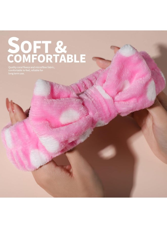 Teenitor 5pcs Makeup Headband with Removable Bow, Spa Headband for Washing Face for Teen Girls Women, Christmas Gifts Basket for Teens Girls Party, Skin Care Hairband - Image 2