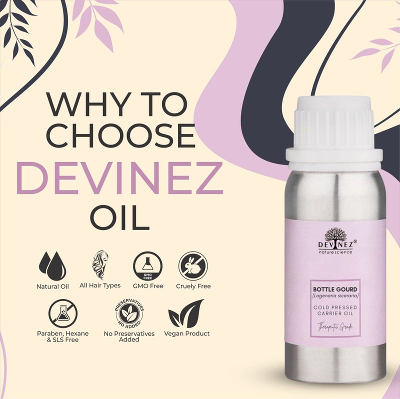 Devinez Bottle Gourd/ Ghiya/ Lauki Cold-Pressed Oil, 100ml 100% Pure, Natural & Undiluted in Anodized Aluminum Bottle - for Hair & Skin Care, Improves Skin Tone, Hydrates & Nourishes the Skin, Healthy Rejuvenating Glow & Hair Fall - Image 3