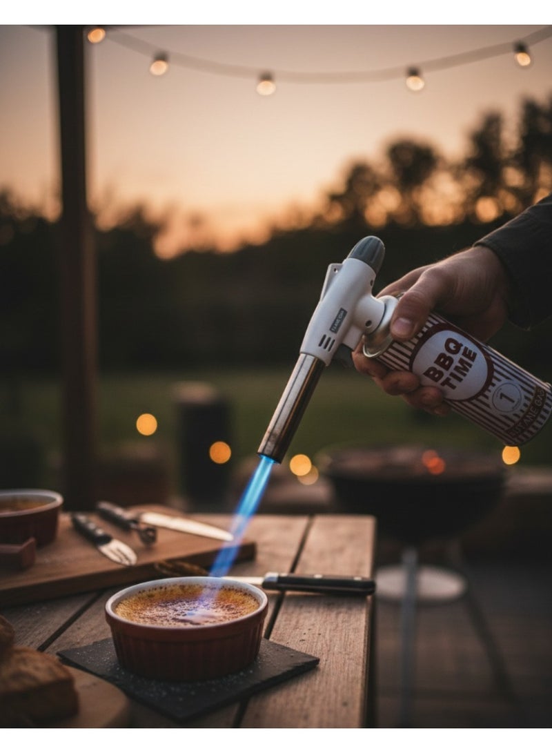 BBQ TIME Flame Gun Butane Blow Torch Lighter | Adjustable Flame Gas Torch | Portable Kitchen Flame Gun for Cooking, BBQ, Baking, Welding & DIY Use - Image 4