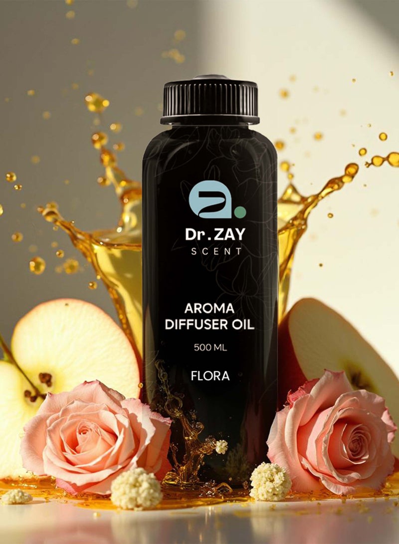 ﺩﻱ ﺍﺭ ﺯﺍﻳﺴﻴﻨﺖ Dr Zay Scent Diffuser Aroma - FLORA (500ML) | Notes of Apple, Rose, White Musk | Perfect for Offices, Homes, Shops, Hotel Rooms | Made in the UK  - Image 3