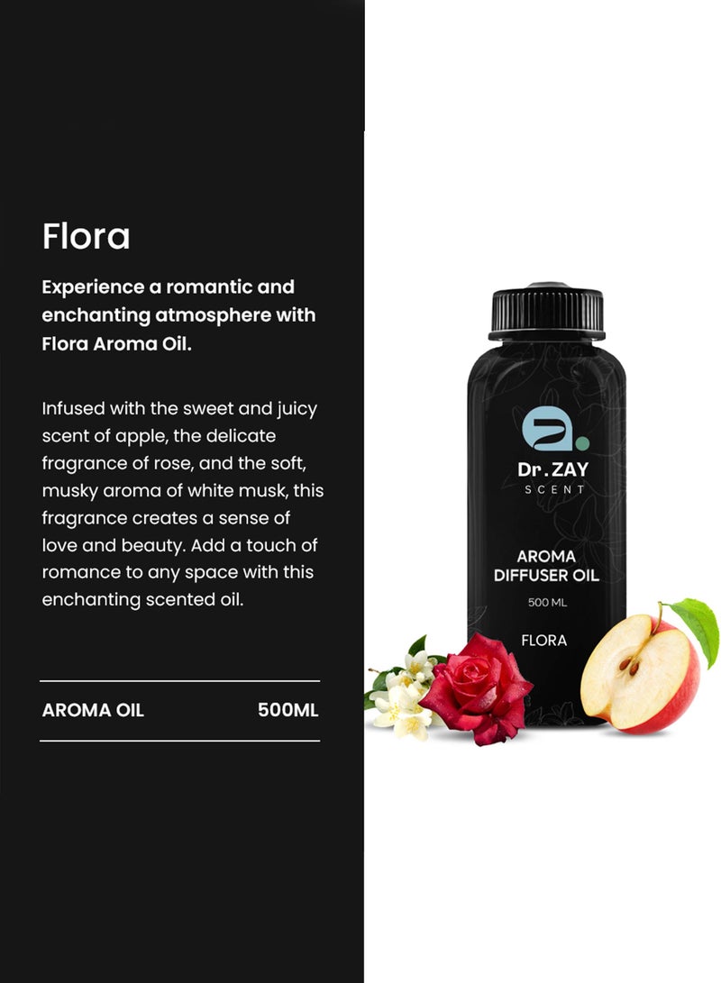 ﺩﻱ ﺍﺭ ﺯﺍﻳﺴﻴﻨﺖ Dr Zay Scent Diffuser Aroma - FLORA (500ML) | Notes of Apple, Rose, White Musk | Perfect for Offices, Homes, Shops, Hotel Rooms | Made in the UK  - Image 5