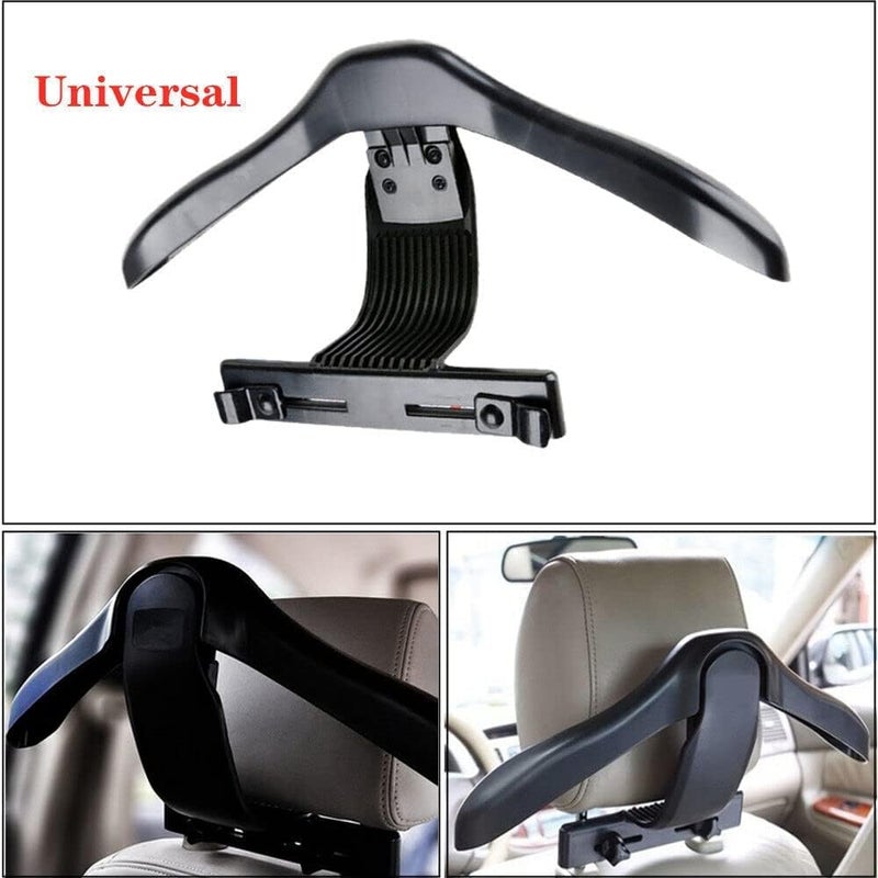 Gladnes Gladnes Plastic MultiPurpose Car Coat Seat Headrest Coat Clothes Jackets Suits Shirts Hanger Hook Holder Rack Seat Headrest Hanger for Blazer Coat Jackets Suits Shirts HookBlack  - Image 2