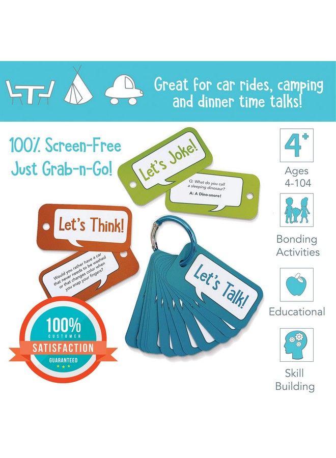 Let’S Chat 31 Conversation Starters Cards For Kids, Grab And Go Travel Card Games In Car, Airplanes, Talk, Think, Joke Cards Ages 4+ - Image 3