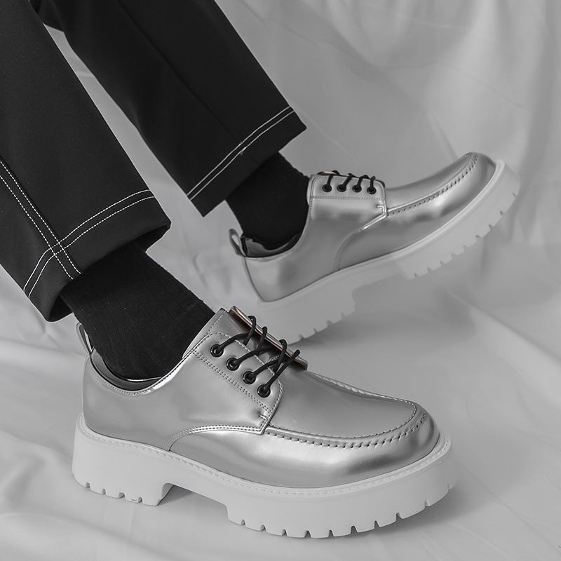 Leather Shoes For Men, Men'S Derby Shoes, British Style Thick-Soled Large Leather Shoes, Hairstyle, One Pair For Delivery - Image 4