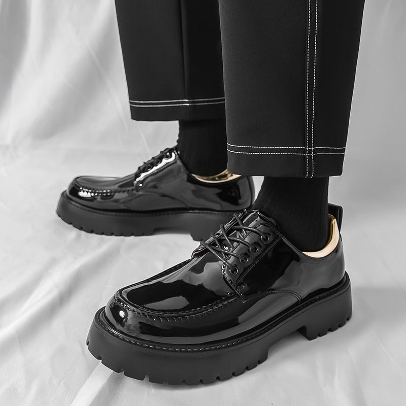 Leather Shoes For Men, Men'S Derby Shoes, British Style Thick-Soled Large Leather Shoes, Hairstyle, One Pair For Delivery - Image 3