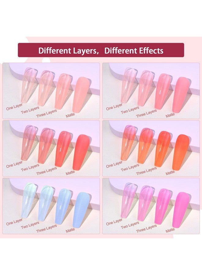 SAVILAND Jelly Gel Nail Polish Set, 30 Colors Translucent Nude Pink Transparent Nail Polish Set with 180 Sheer/Matte/Glossy Effects for Nail Salon DIY Home Christmas Holiday Gift Set - Image 2